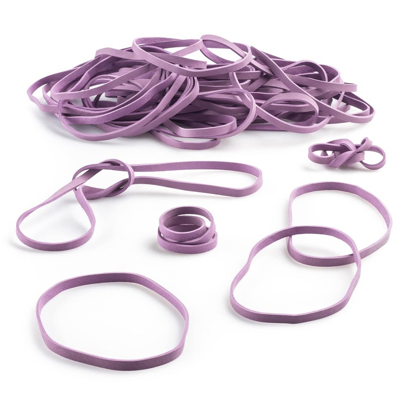 PlasticMill Argyle Purple Rubber Bands Size 33 (3 1/2" x 1/8") - #33 Colored Rubber Bands Office Supplies - Strong, Elastic Bands for Crafts, Balloon Garland, Cash, File Folders (100-Pack) - Image 5